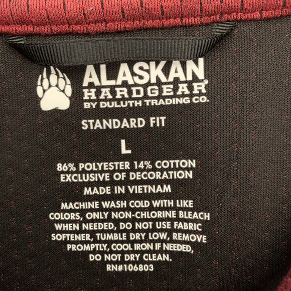 Alaskan Hardgear Pullover Mens Large Red 1/4 Zip Outdoor Bear Paw Logo Duluth - Picture 2 of 7